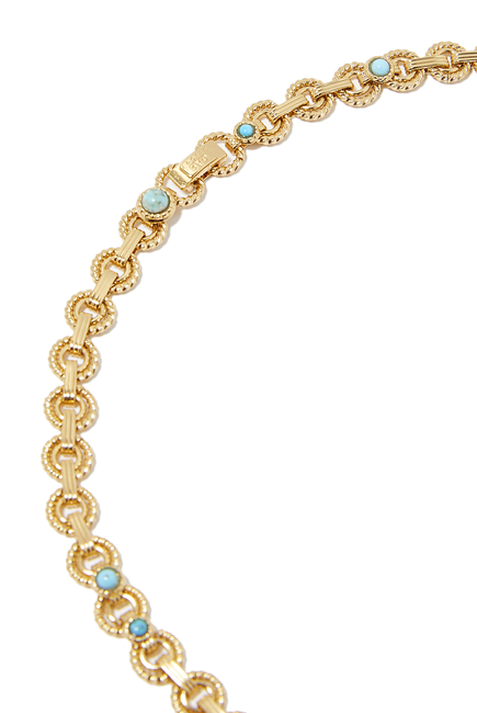 Mistral Necklace, 24k Gold-Plated Brass & Gemstones